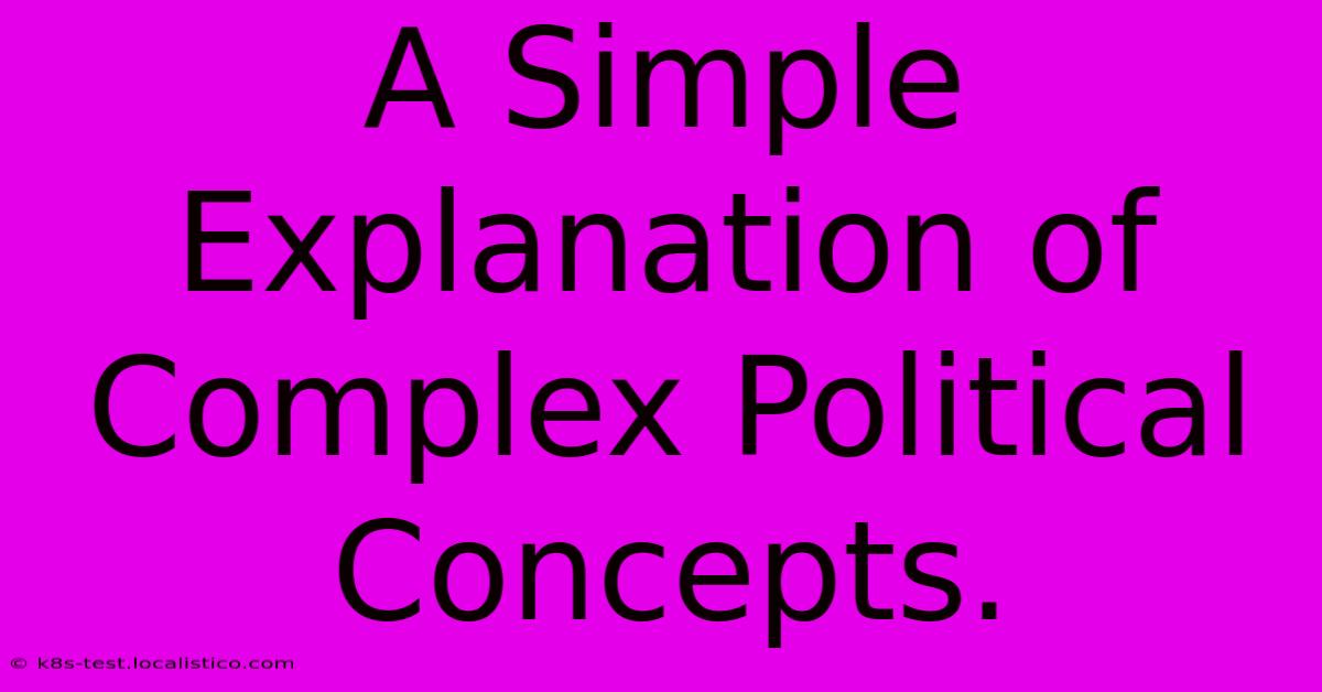 A Simple Explanation Of Complex Political Concepts.