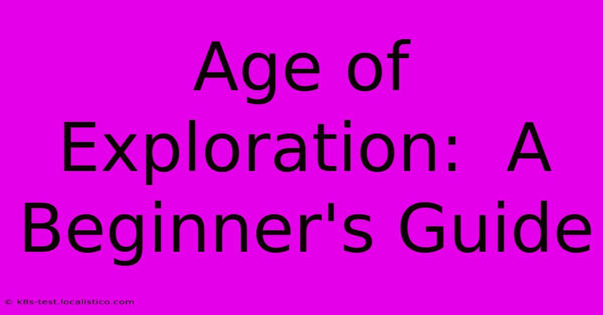 Age Of Exploration:  A Beginner's Guide