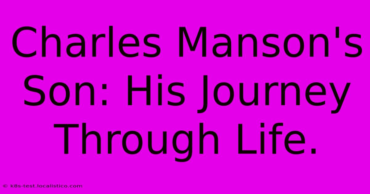 Charles Manson's Son: His Journey Through Life.