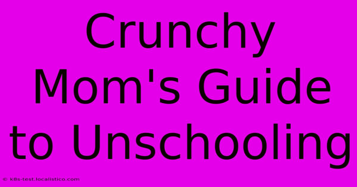 Crunchy Mom's Guide To Unschooling