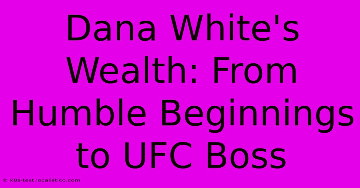 Dana White's Wealth: From Humble Beginnings To UFC Boss