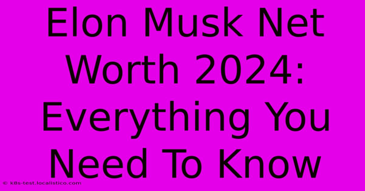 Elon Musk Net Worth 2024:  Everything You Need To Know