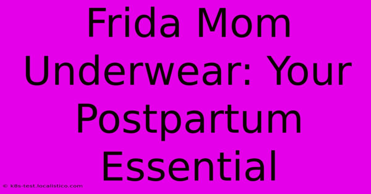 Frida Mom Underwear: Your Postpartum Essential