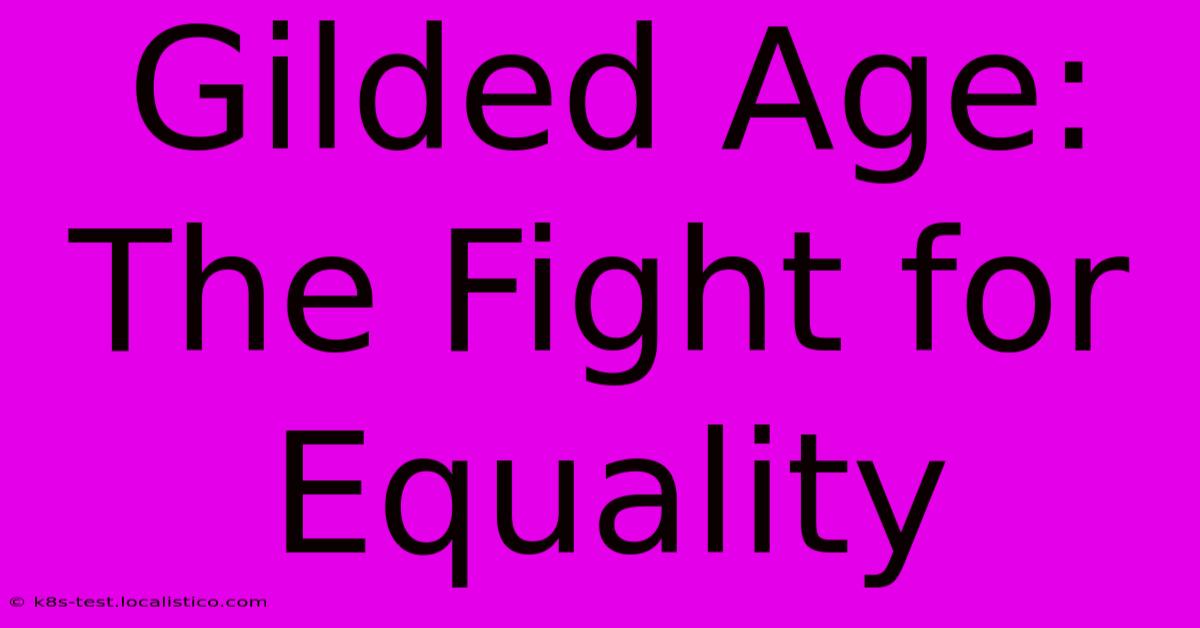 Gilded Age:  The Fight For Equality