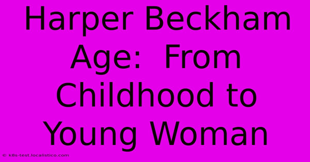 Harper Beckham Age:  From Childhood To Young Woman