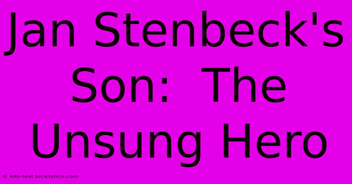 Jan Stenbeck's Son:  The Unsung Hero