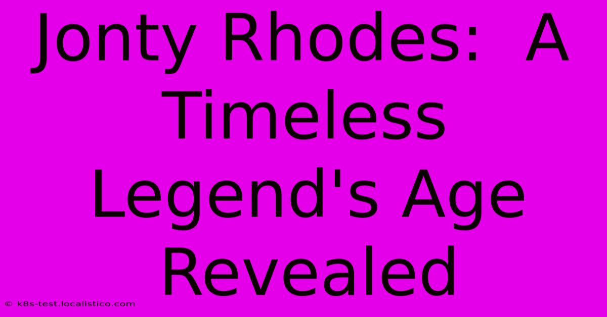 Jonty Rhodes:  A Timeless Legend's Age Revealed