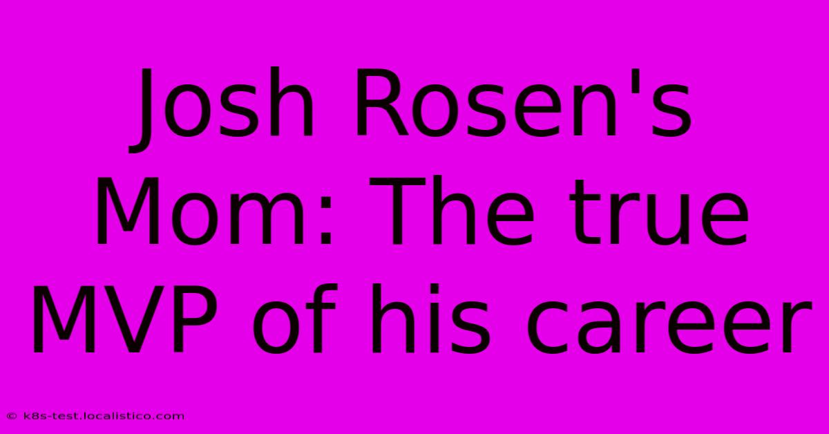 Josh Rosen's Mom: The True MVP Of His Career