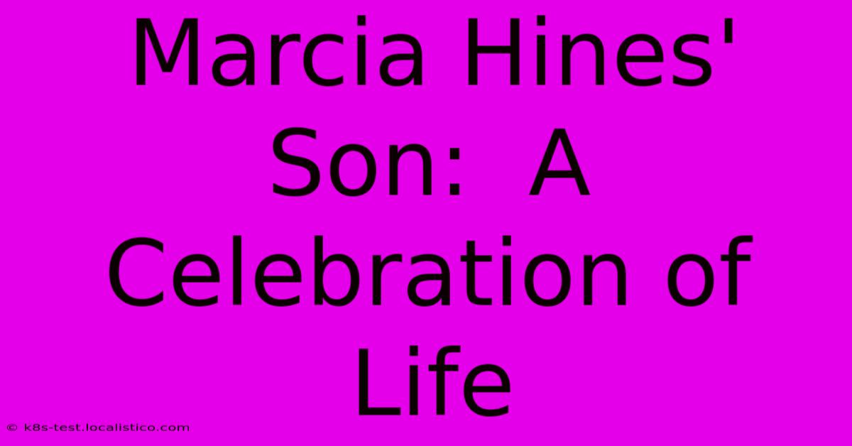 Marcia Hines' Son:  A Celebration Of Life