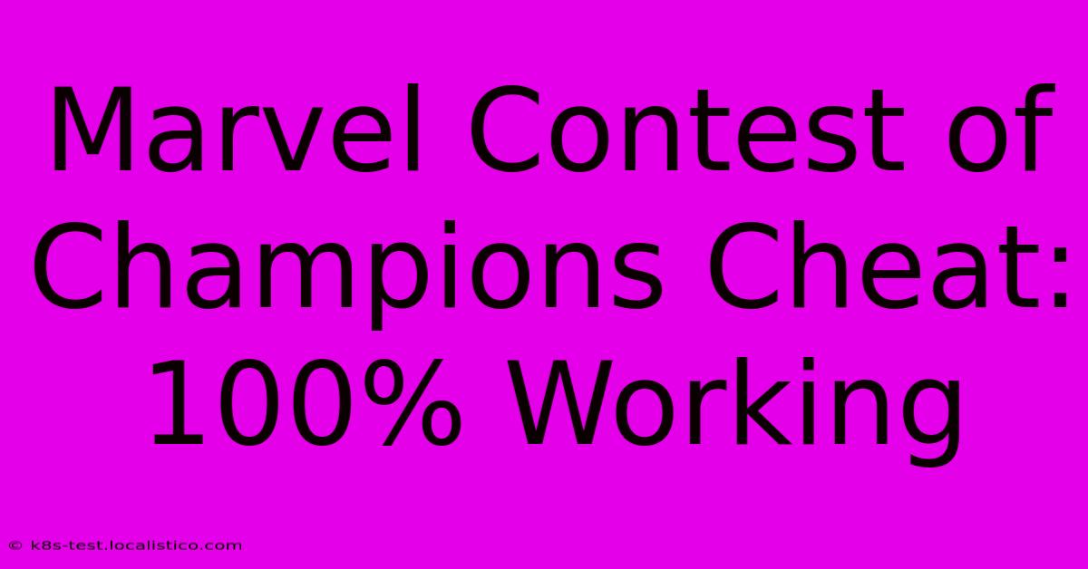 Marvel Contest Of Champions Cheat: 100% Working