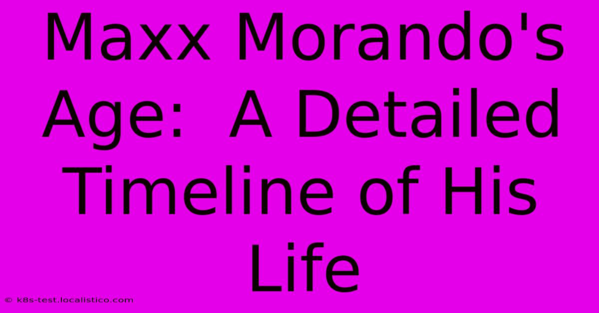 Maxx Morando's Age:  A Detailed Timeline Of His Life