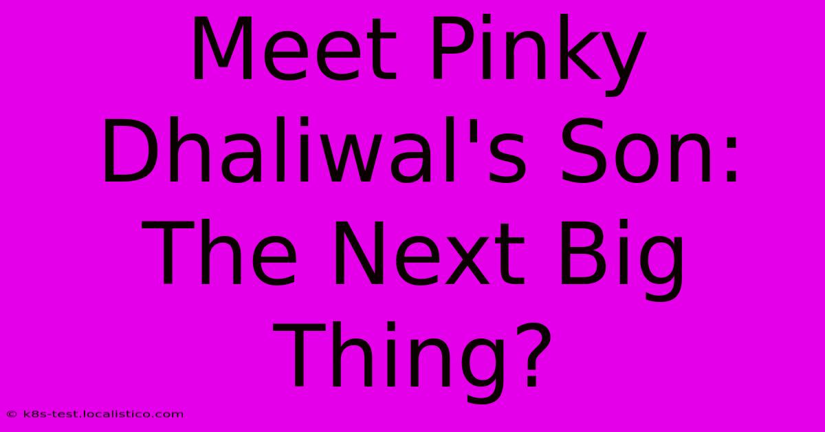 Meet Pinky Dhaliwal's Son: The Next Big Thing?