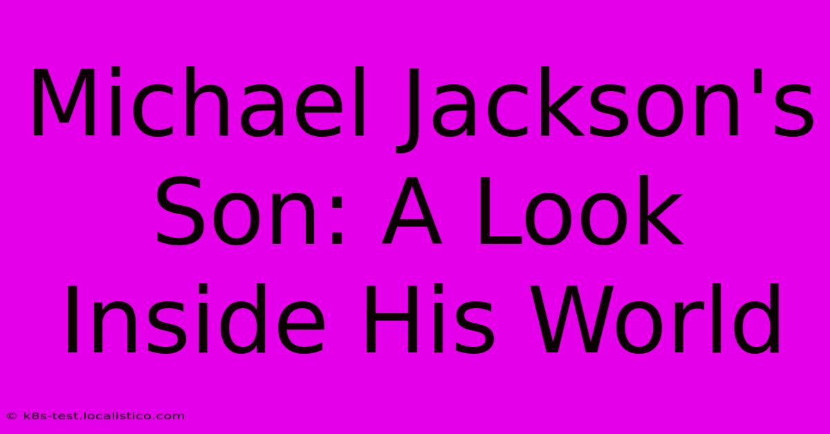 Michael Jackson's Son: A Look Inside His World