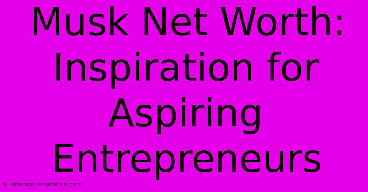 Musk Net Worth:  Inspiration For Aspiring Entrepreneurs