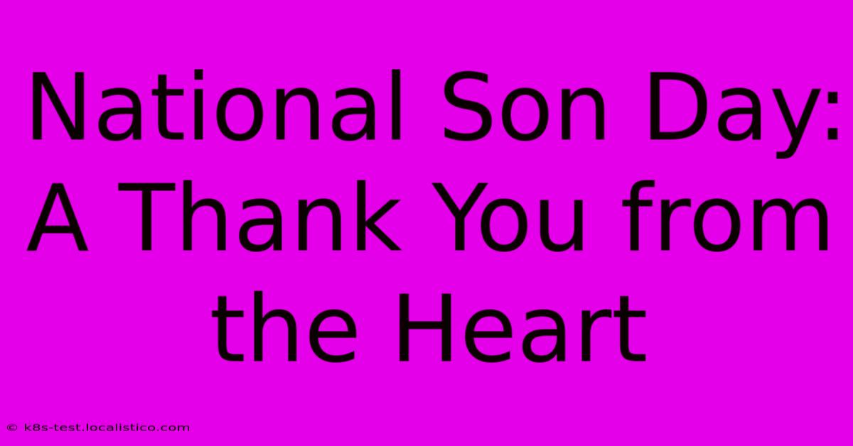 National Son Day:  A Thank You From The Heart