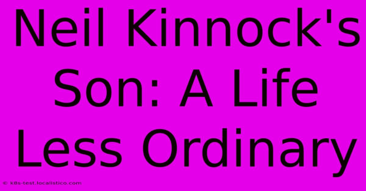 Neil Kinnock's Son: A Life Less Ordinary