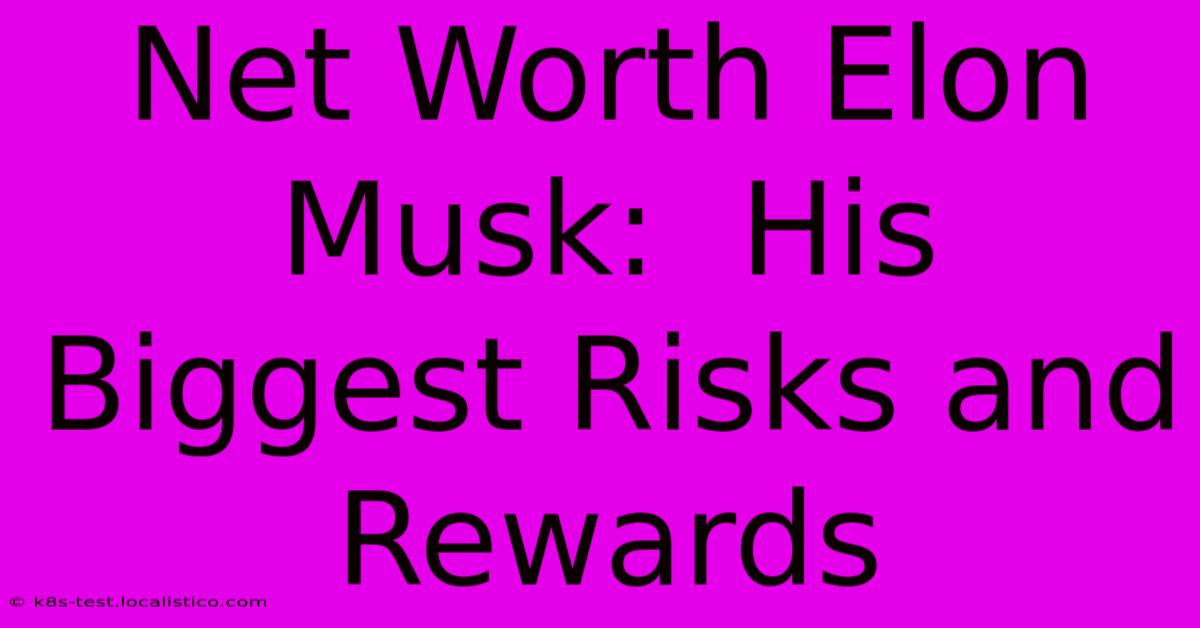 Net Worth Elon Musk:  His Biggest Risks And Rewards