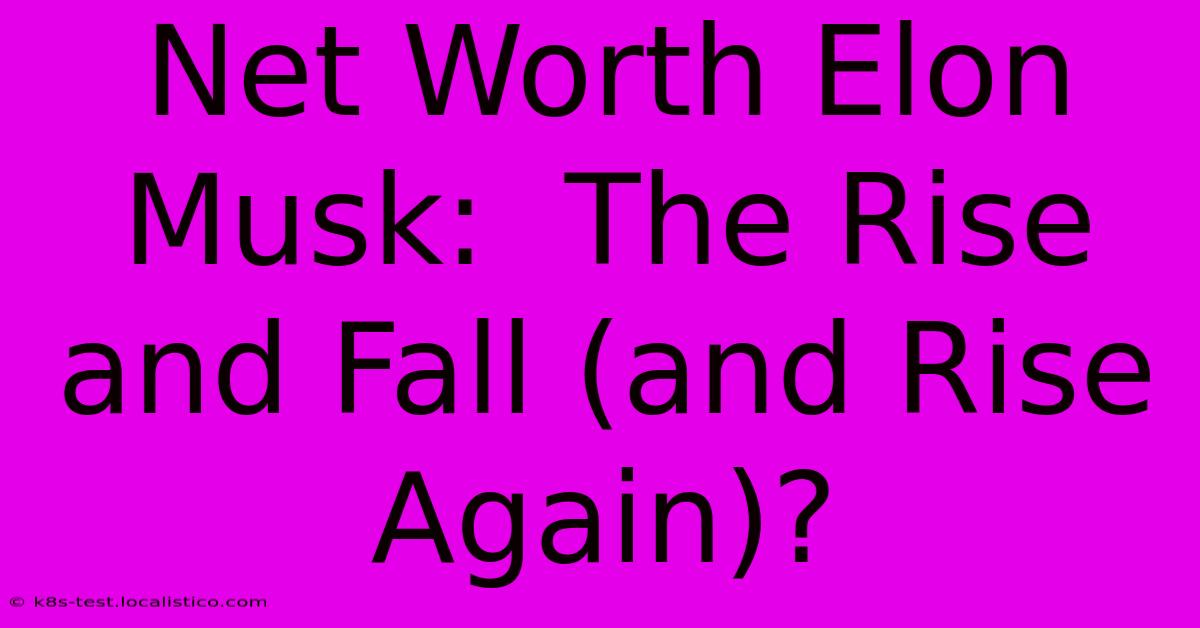 Net Worth Elon Musk:  The Rise And Fall (and Rise Again)?