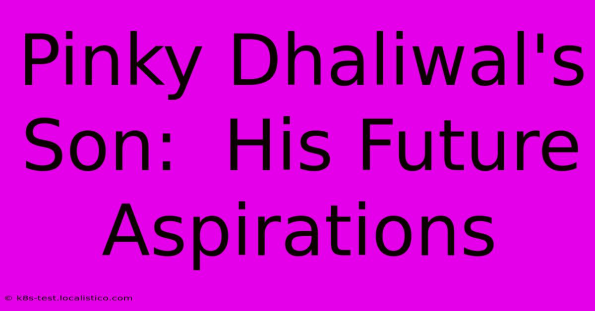 Pinky Dhaliwal's Son:  His Future Aspirations