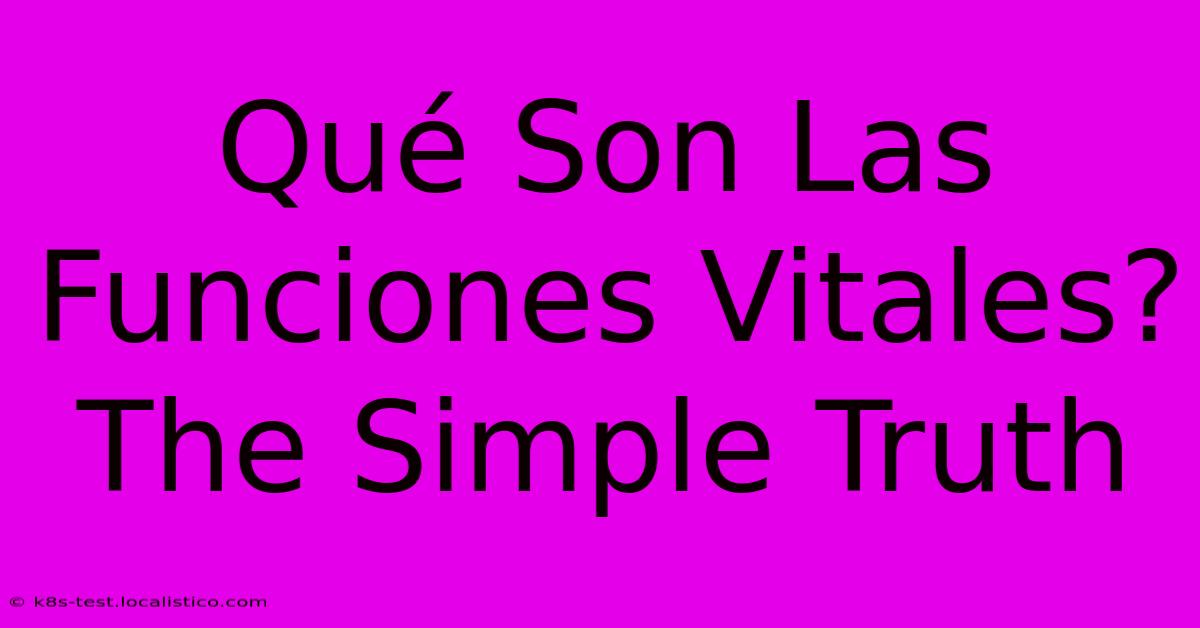 Qué Son Las Funciones Vitales?  The Simple Truth