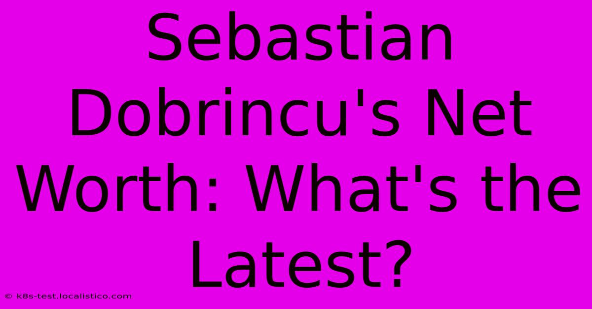 Sebastian Dobrincu's Net Worth: What's The Latest?