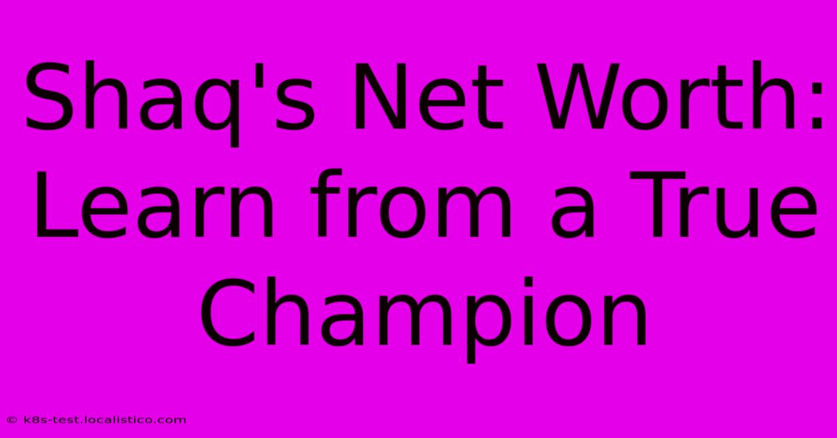 Shaq's Net Worth:  Learn From A True Champion