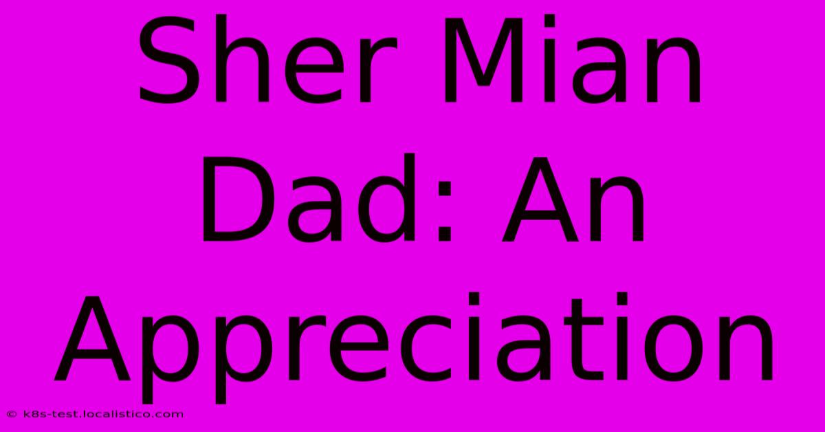 Sher Mian Dad: An Appreciation