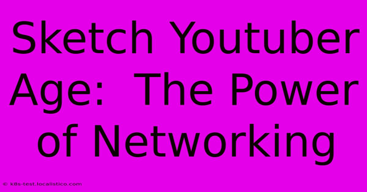 Sketch Youtuber Age:  The Power Of Networking