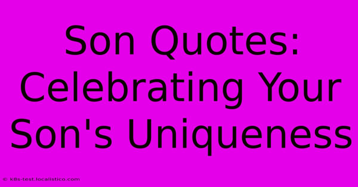 Son Quotes:  Celebrating Your Son's Uniqueness