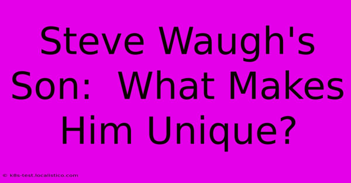 Steve Waugh's Son:  What Makes Him Unique?