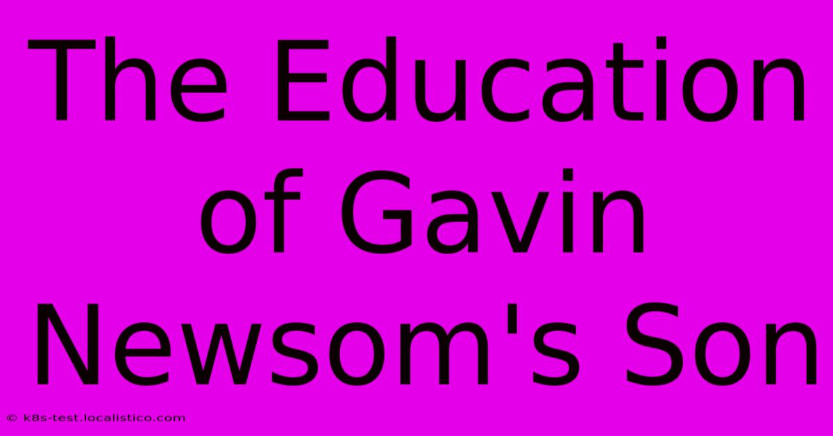 The Education Of Gavin Newsom's Son