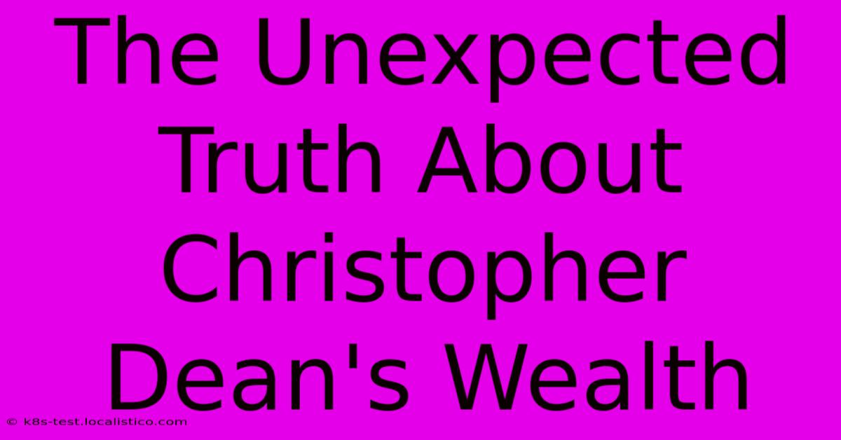 The Unexpected Truth About Christopher Dean's Wealth