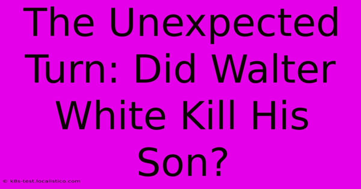 The Unexpected Turn: Did Walter White Kill His Son?