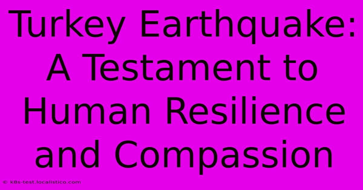 Turkey Earthquake:  A Testament To Human Resilience And Compassion