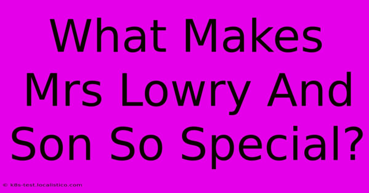 What Makes Mrs Lowry And Son So Special?